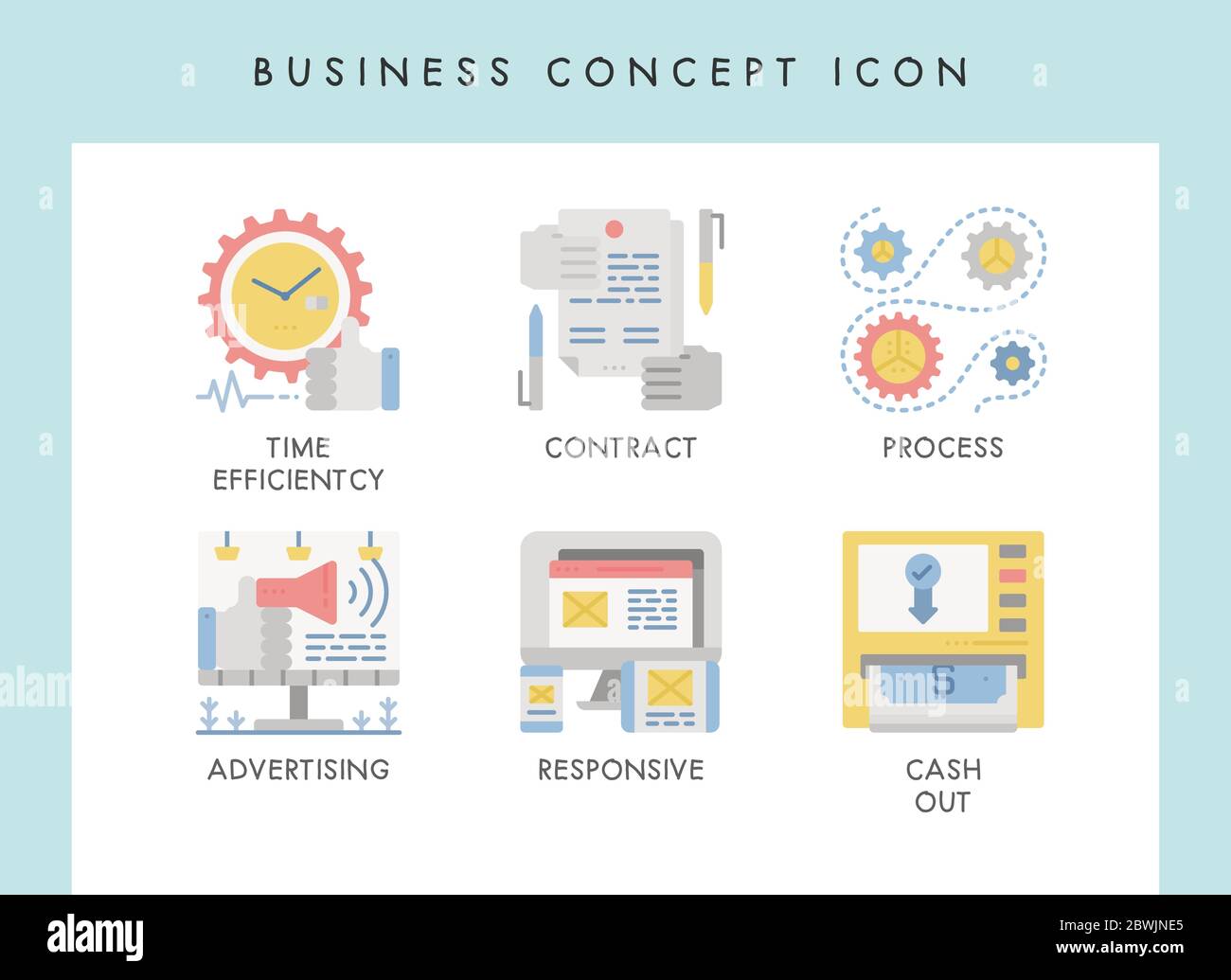 Icônes d'illustration de concept d'affaires pour le site Web, le Web, le blog, la présentation, etc Illustration de Vecteur