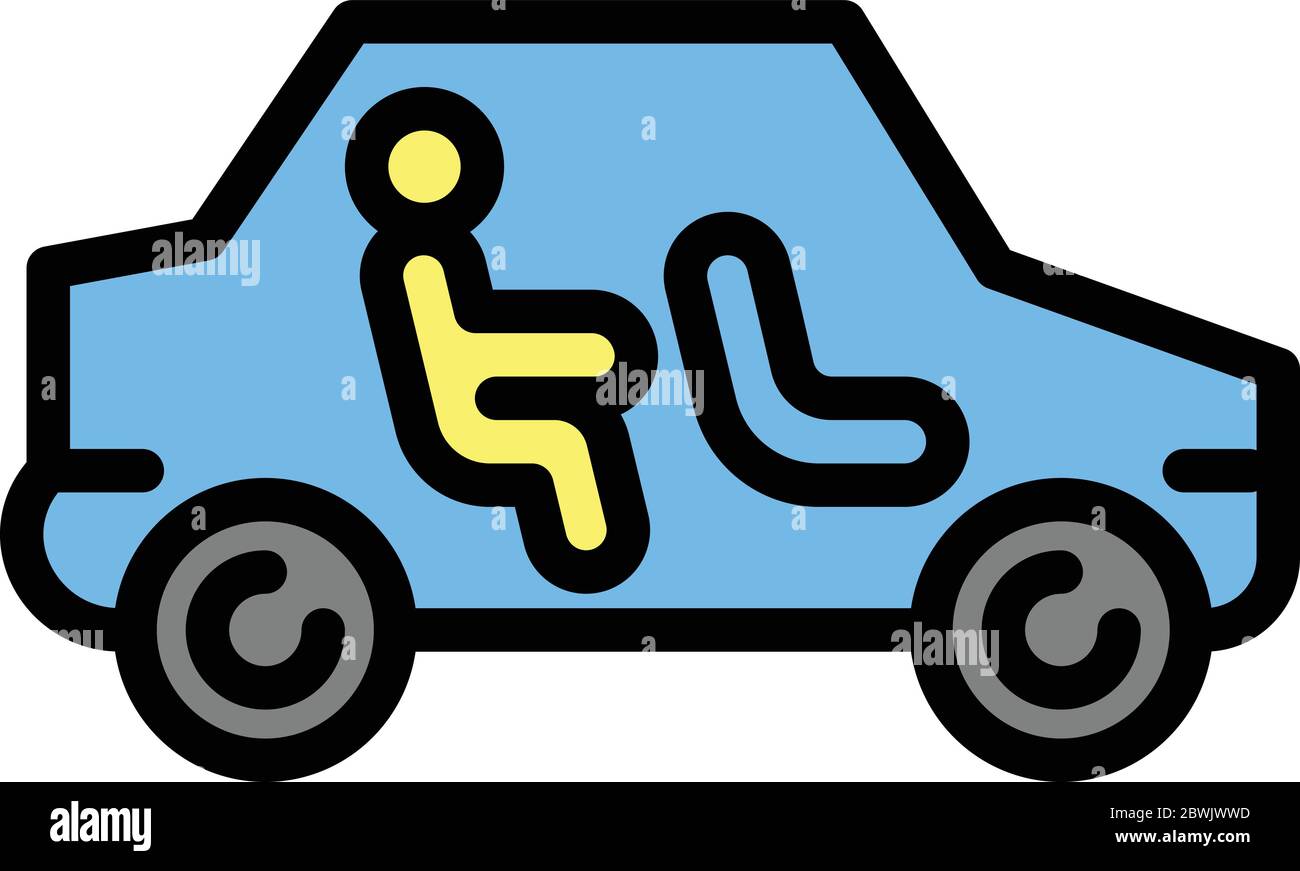 Icône de voiture autonome. Contour autonome voiture vecteur icône pour la conception de Web isolé sur fond blanc Illustration de Vecteur