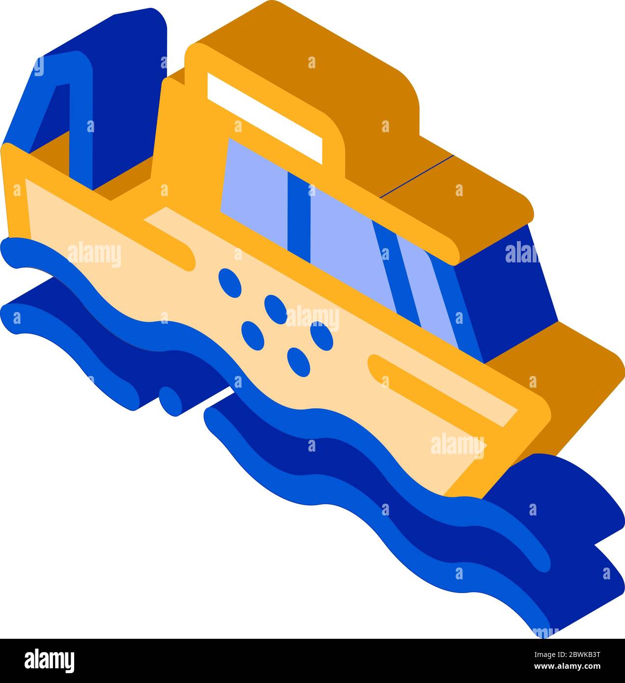 Illustration vectorielle d'icône isométrique de transport public Water taxi Illustration de Vecteur