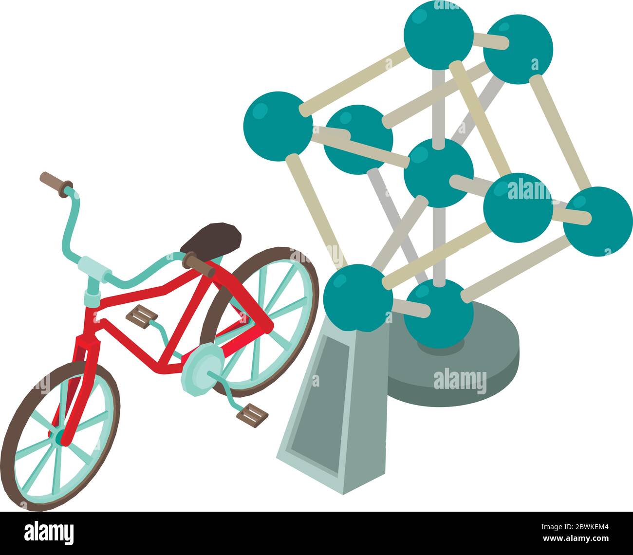 Icône Atomium, style isométrique Illustration de Vecteur
