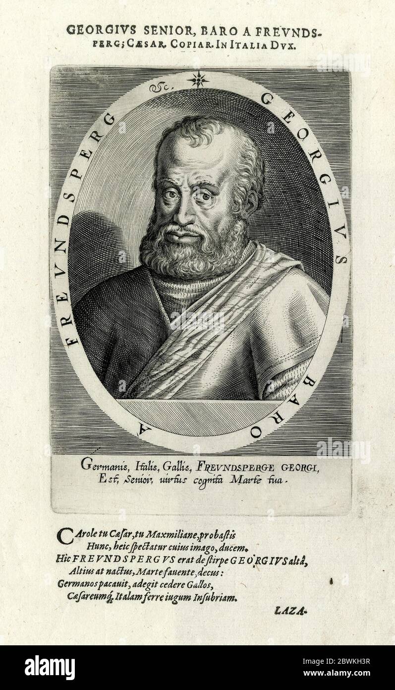 Portrait de Georg von Frundsberg (1473-1528), chef de file de l'armée allemande et de Landsknecht au service du Saint Empire romain et de la Maison impériale des Habsbourg. Banque D'Images