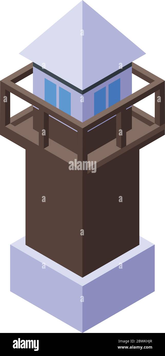 Icône de la tour de prison, style isométrique Illustration de Vecteur