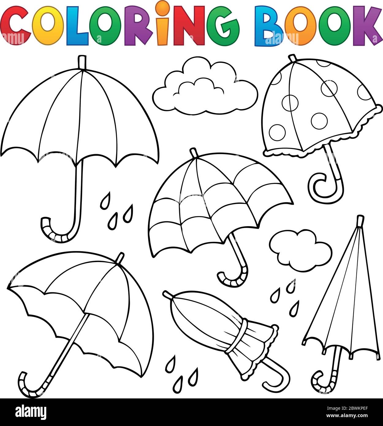Livre de coloriage parapluie thème ensemble 1 - eps10 illustration  vectorielle Image Vectorielle Stock - Alamy