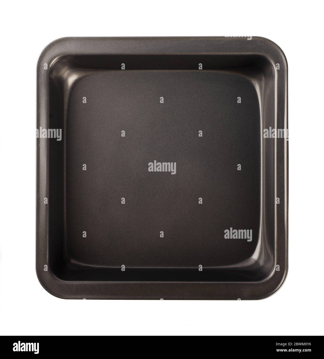 Plaque de cuisson avec revêtement antiadhésif, vue de dessus, vue rapprochée isolée sur fond blanc Banque D'Images