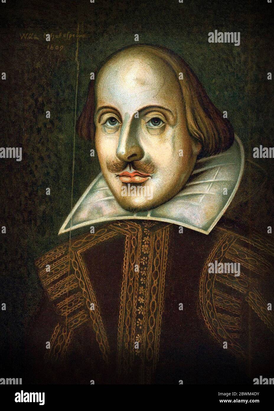 Portrait de William Shakespeare, poète et écrivain anglais Banque D'Images
