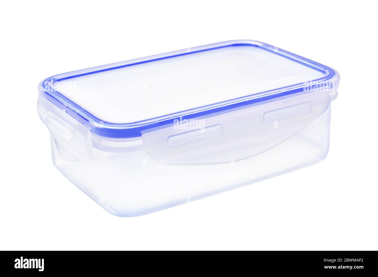 Boîte à lunch en plastique avec couvercle isolé sur fond blanc Photo Stock  - Alamy