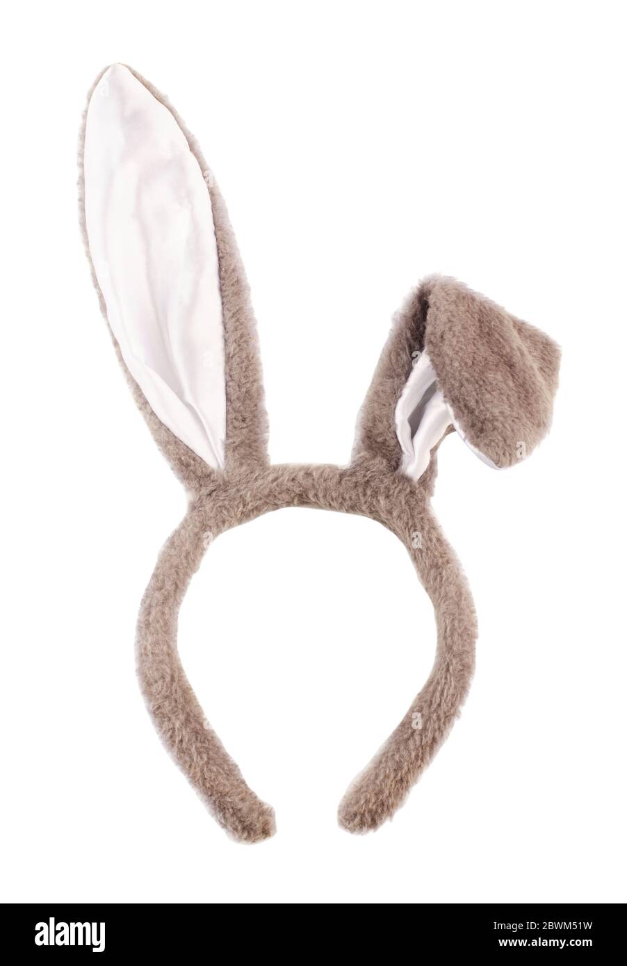 Lapin de Pâques fantaisie robe gris oreilles isolé sur fond blanc Banque D'Images
