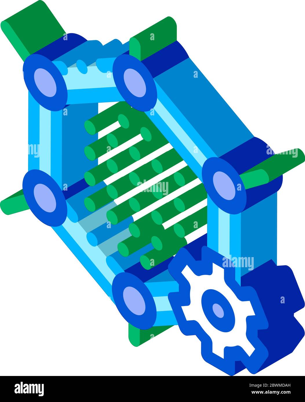 Illustration vectorielle isométrique ICON de la technologie du graphène artificiel Illustration de Vecteur