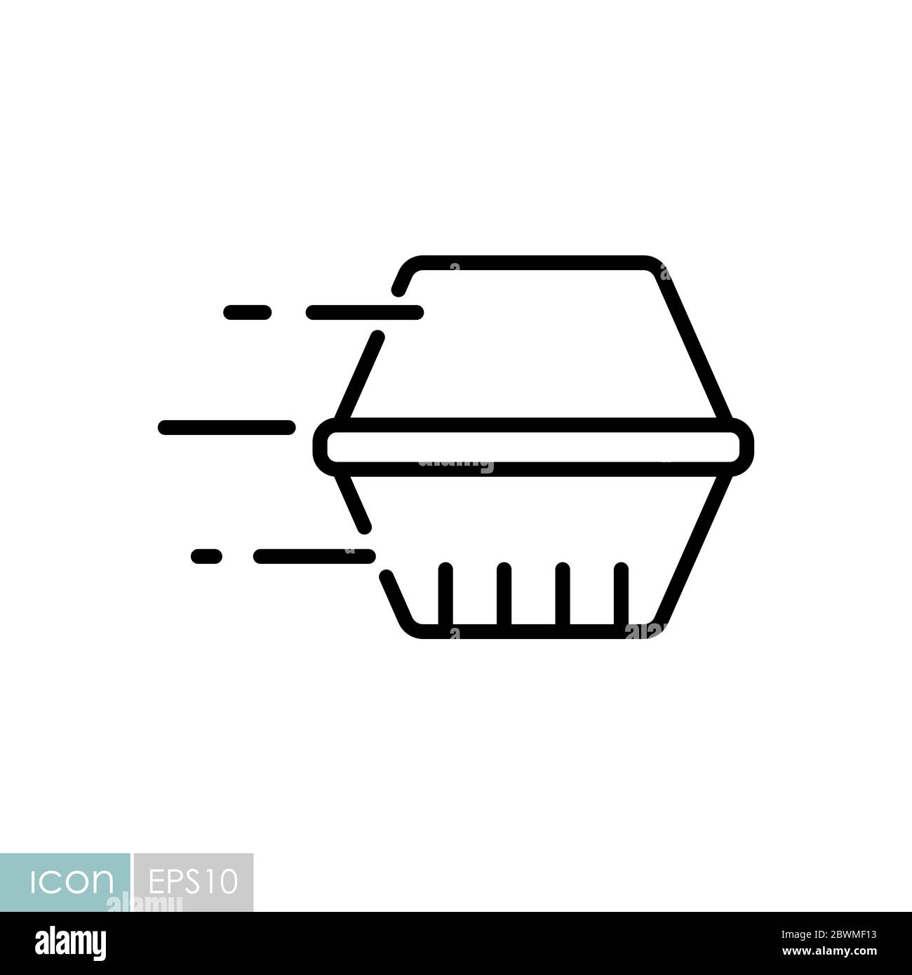 Icône vecteur de la boîte alimentaire. Affiche de livraison Illustration de Vecteur