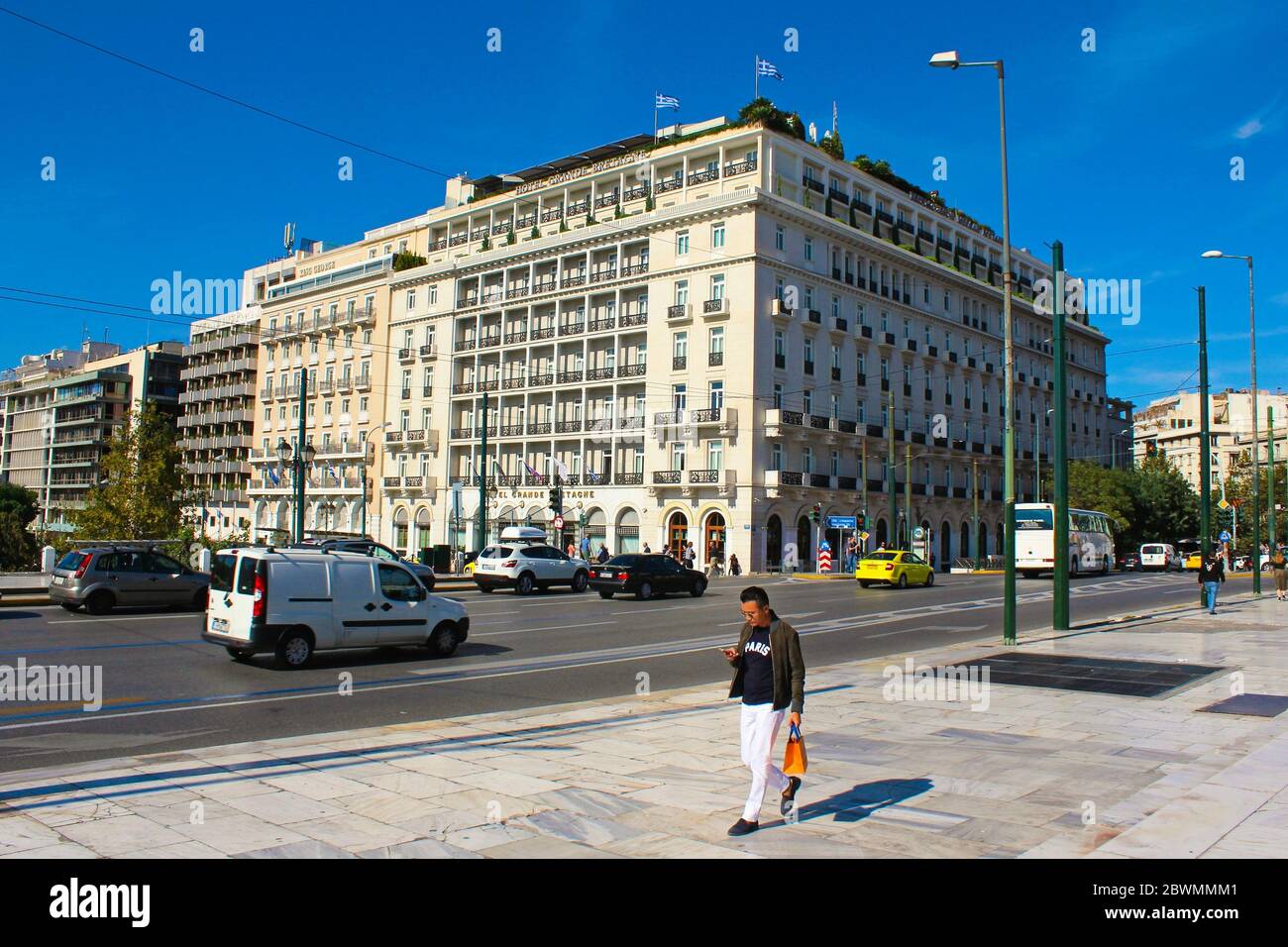 Vue sur l'hôtel Grand Bretagne à Athènes, Grèce, novembre 3 2019. Banque D'Images