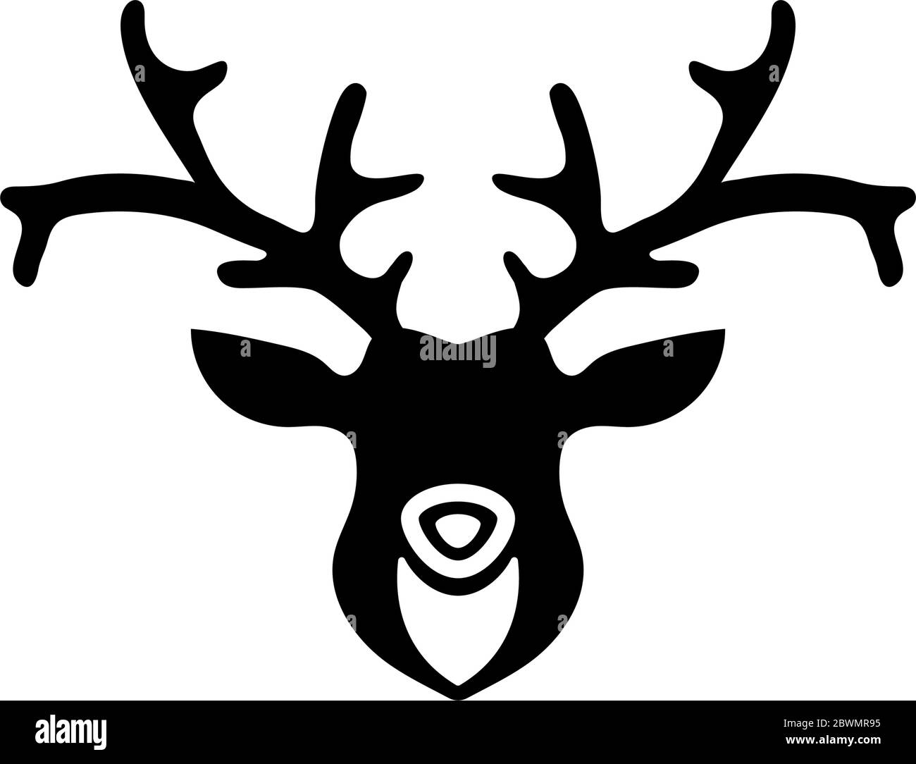 Silhouette de tête de cerf à cornes, renne. Illustration de l'icône vecteur plat. Symbole noir simple sur fond blanc. Silhouette de tête de cerf à cornes, renne s Illustration de Vecteur Silhouette de tête de cerf à cornes, renne. Illustration de l'icône vecteur plat. Symbole noir simple sur fond blanc. Silhouette de tête de cerf à cornes, renne s Illustration de Vecteur