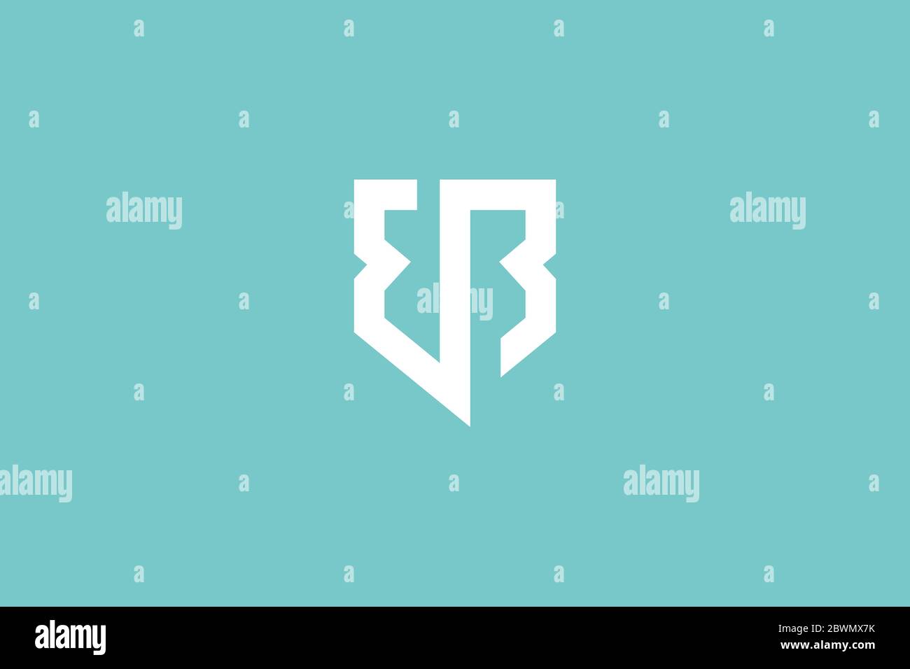 eb logo design . lettre abstraite eb dans le bouclier avec le style propre et moderne du logo . illustration vectorielle eps10 Illustration de Vecteur