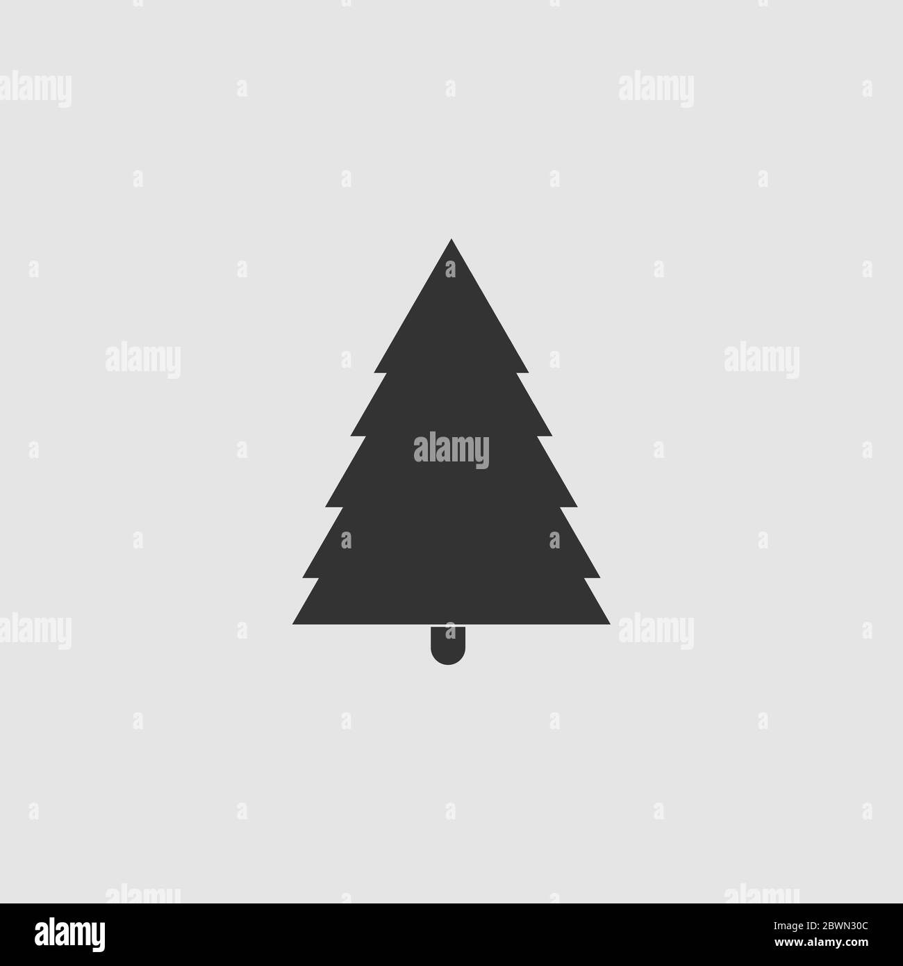 Sapin de noël icône plate. Pictogramme noir sur fond gris. Symbole d'illustration vectorielle Illustration de Vecteur