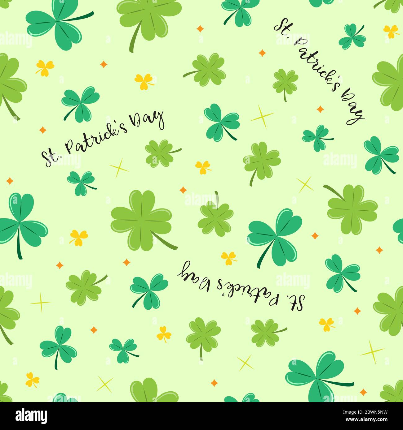 Motif de trèfle vectoriel transparent. Saint patrick. Illustration de Vecteur