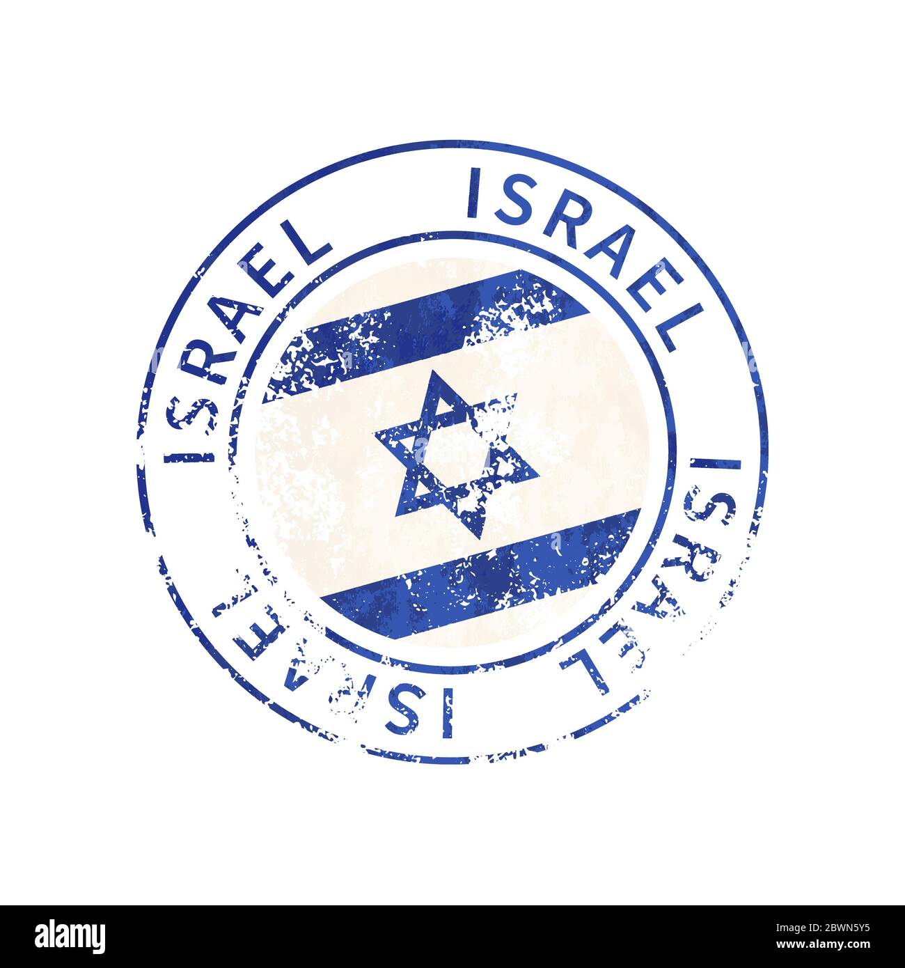 Signe d'Israël, impression grunge vintage avec drapeau sur blanc Illustration de Vecteur