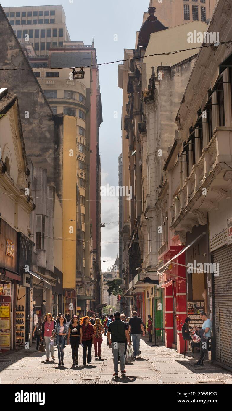 Rue Sao Bento, Sao Paulo, Brésil Banque D'Images