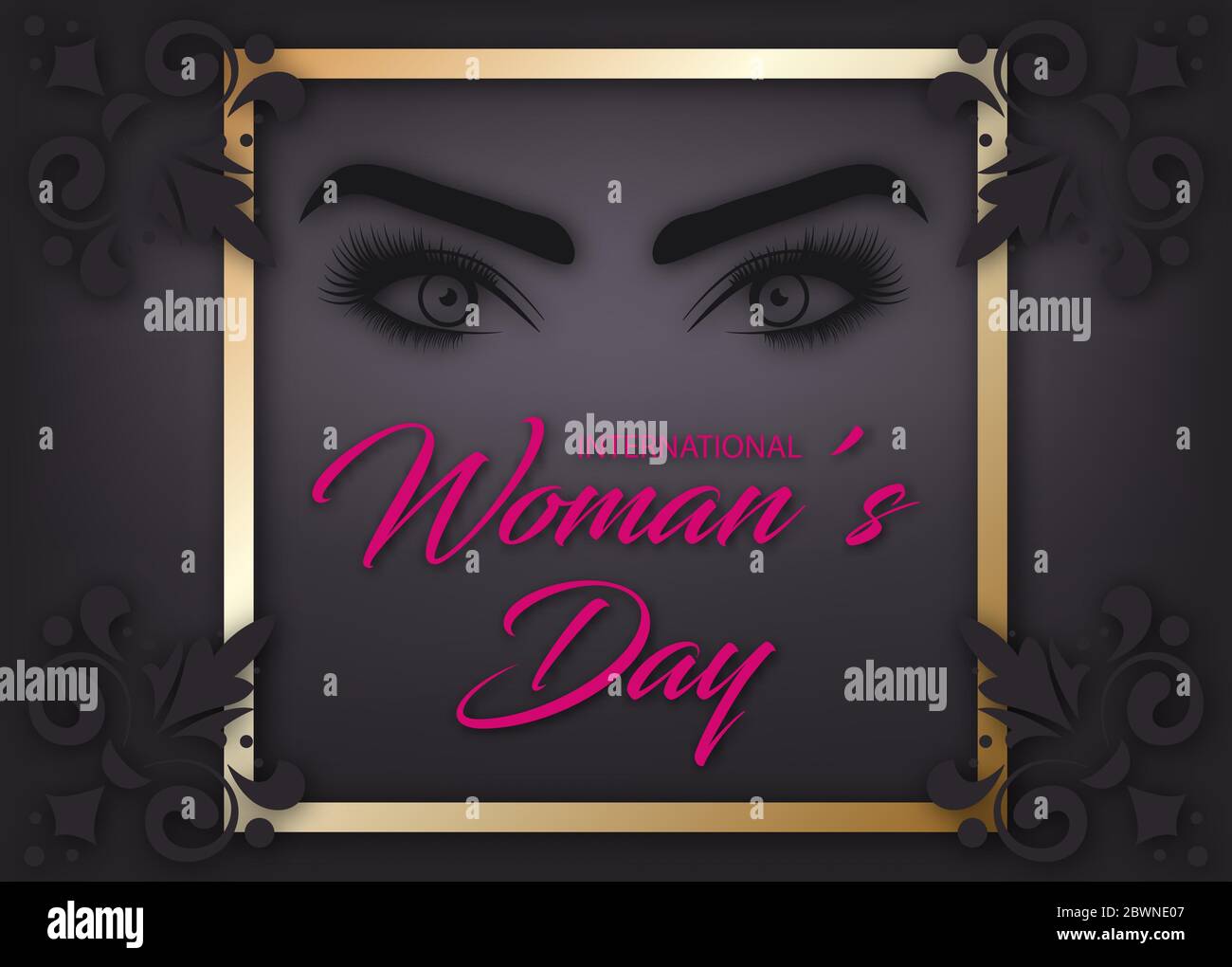 8 mars modèle de bannière ou de carte de vœux vectoriel. Création de la Journée internationale des femmes. Illustration de Vecteur