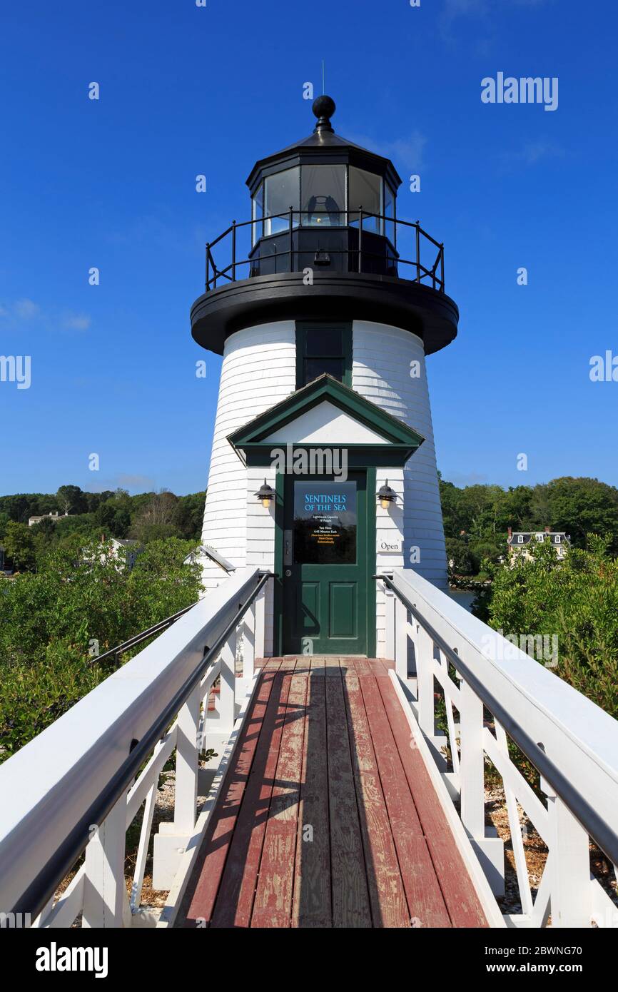 Brant Point Lighthouse, Mystic Seaport, Mystic, Connecticut, USA Banque D'Images