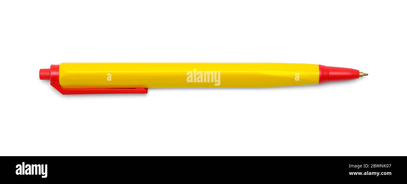 Stylo à bille triangle en plastique isolé sur fond blanc. Banque D'Images