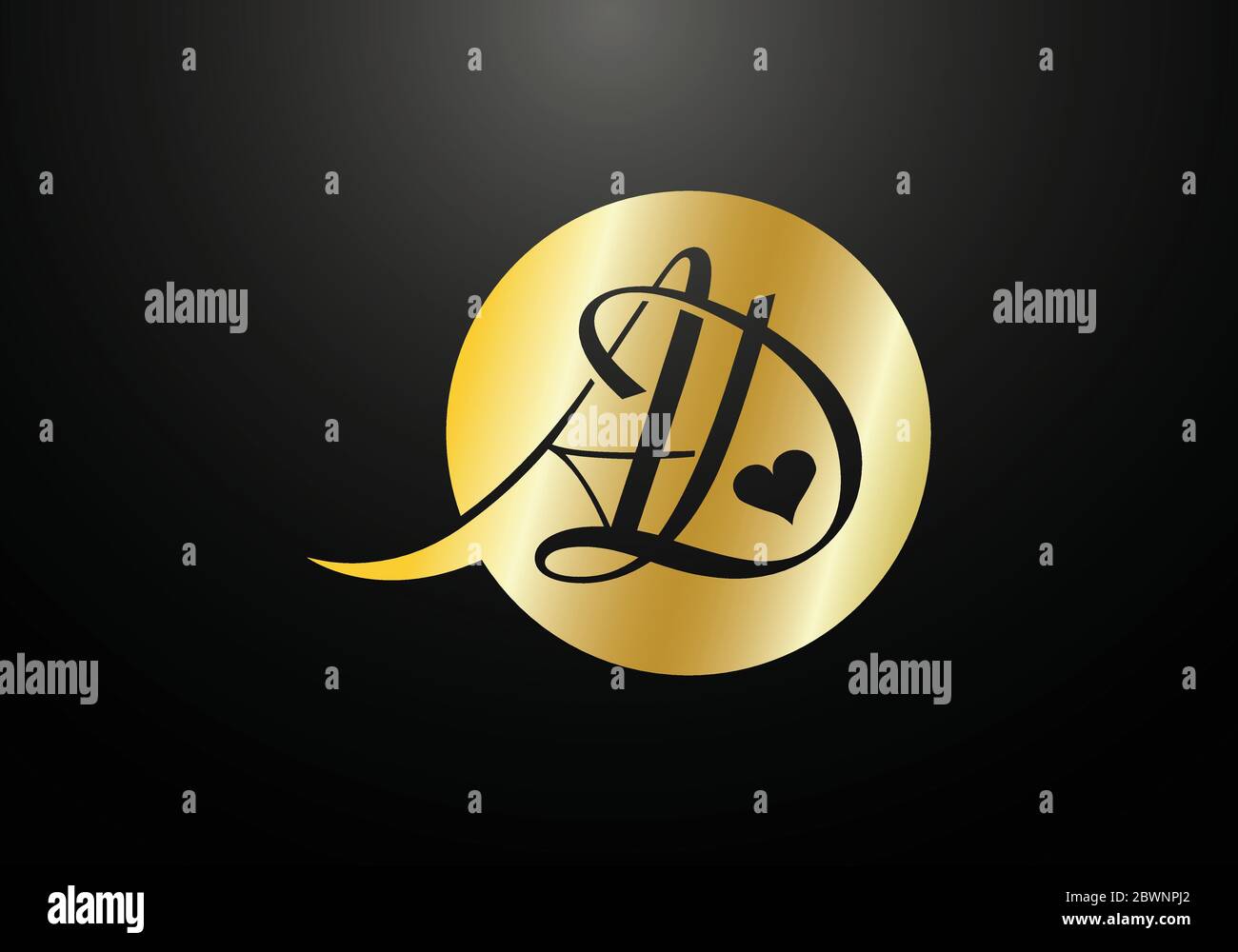 Modèle de vecteur de conception de logo D de la lettre de monogramme initiale. LOGO de lettre PUBLICITAIRE Illustration de Vecteur