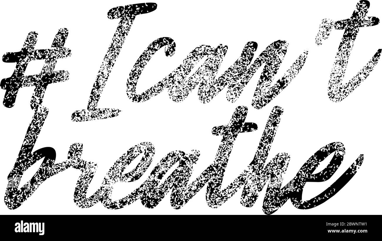 Je ne peux pas respirer la bannière de protestation sur les droits humains des Noirs en Amérique des États-Unis. Illustration vectorielle. Affiche d'icône et symbole. Illustration de Vecteur