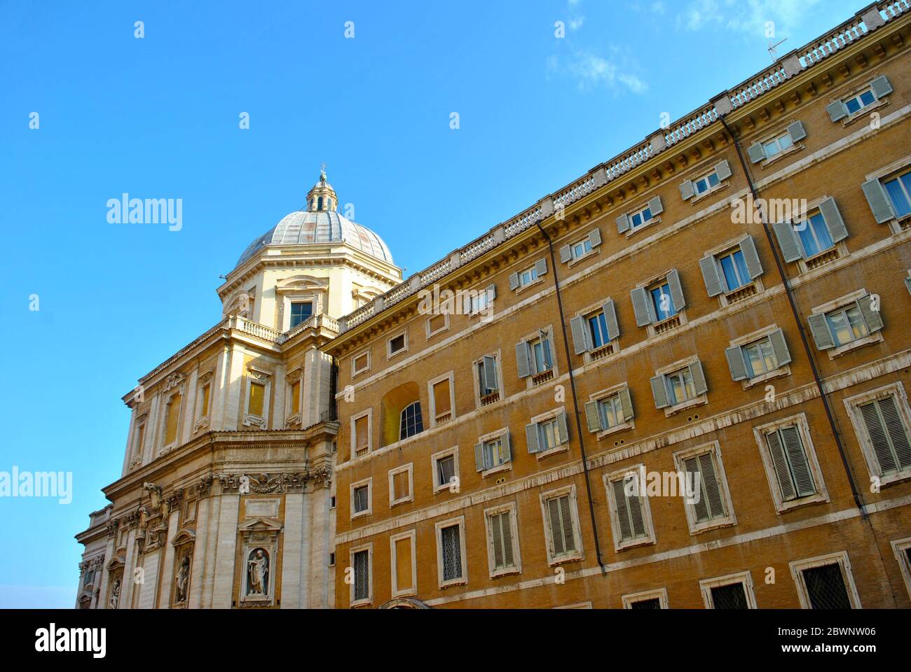 Avant de la basilique historique Papale di Santa Maria Maggiore à Rome Banque D'Images