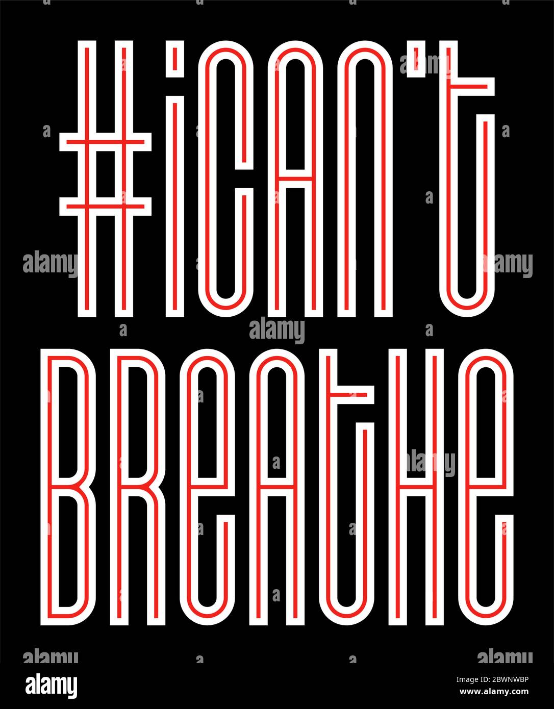 Je ne peux pas respirer la bannière de protestation sur les droits humains des Noirs en Amérique des États-Unis. Illustration vectorielle. Affiche d'icône et symbole. Illustration de Vecteur