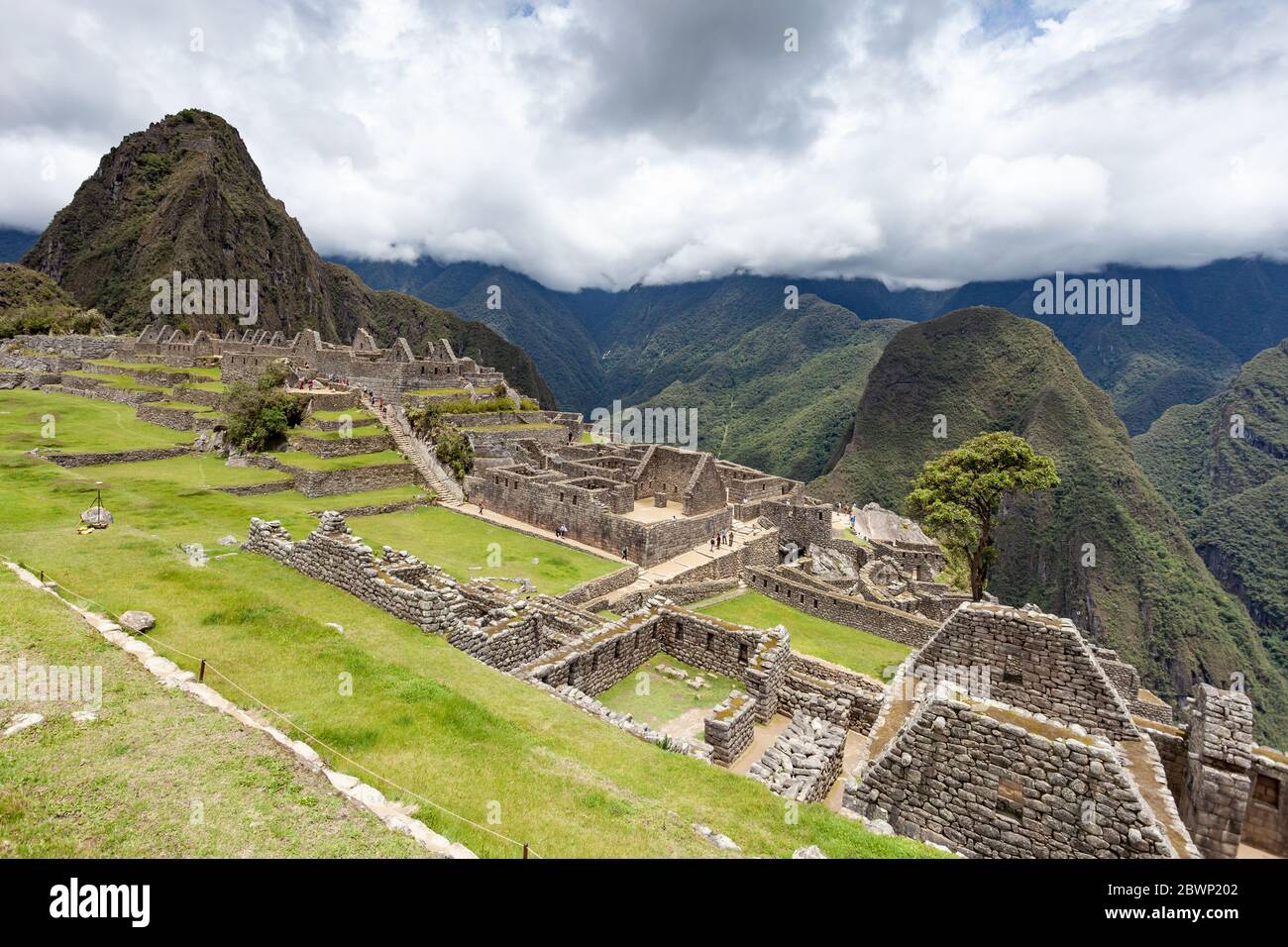 Bâtiments de Machu Picchu, Pérou Banque D'Images