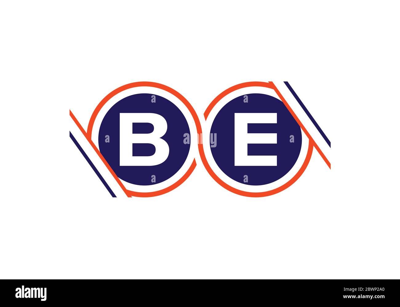 Modèle de vecteur de conception de logo B E de la lettre initiale du monogramme. B E logo lettre Illustration de Vecteur