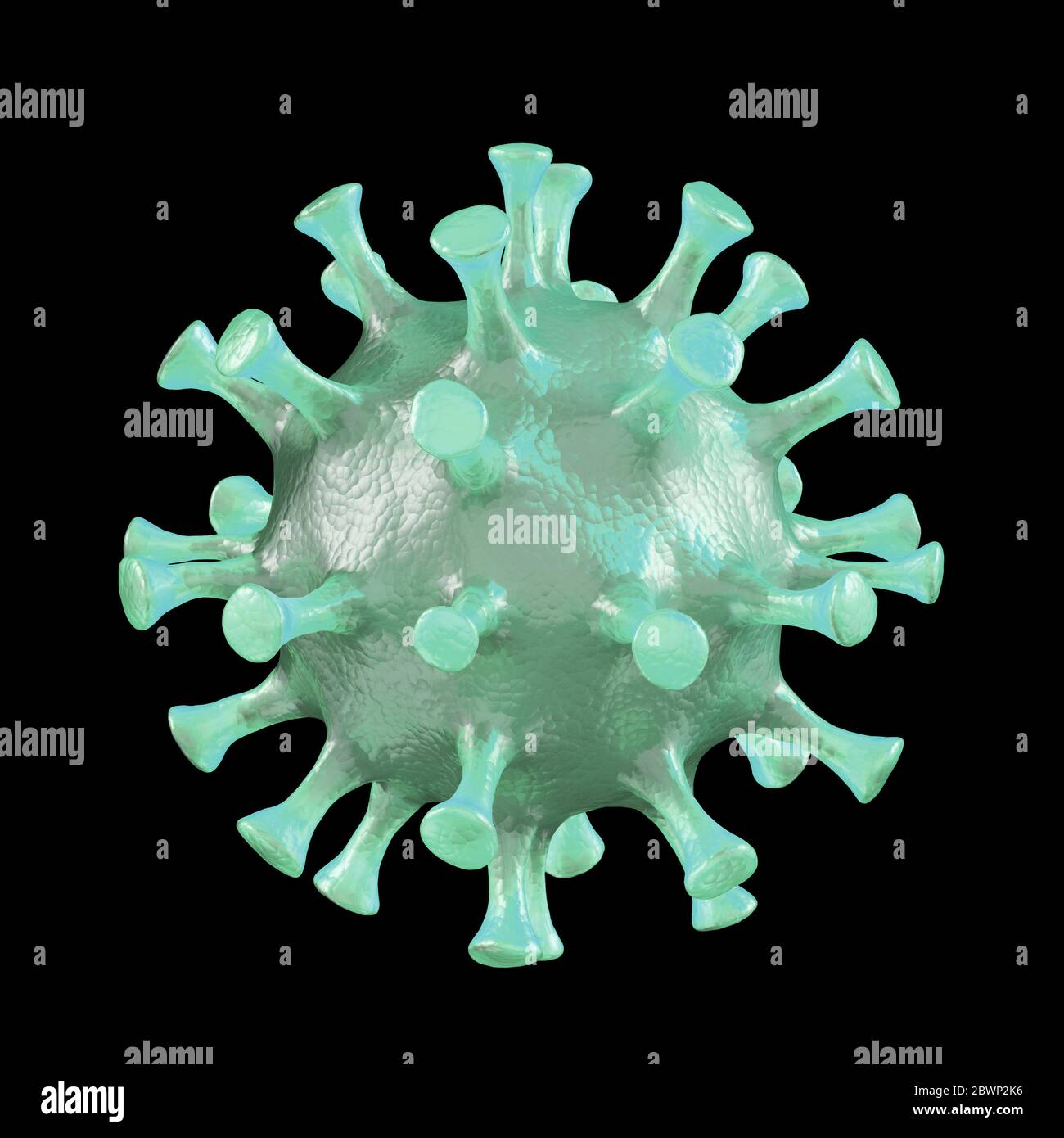 Coronavirus 2019-nCov virus du microscope gros plan. rendu 3d. Banque D'Images