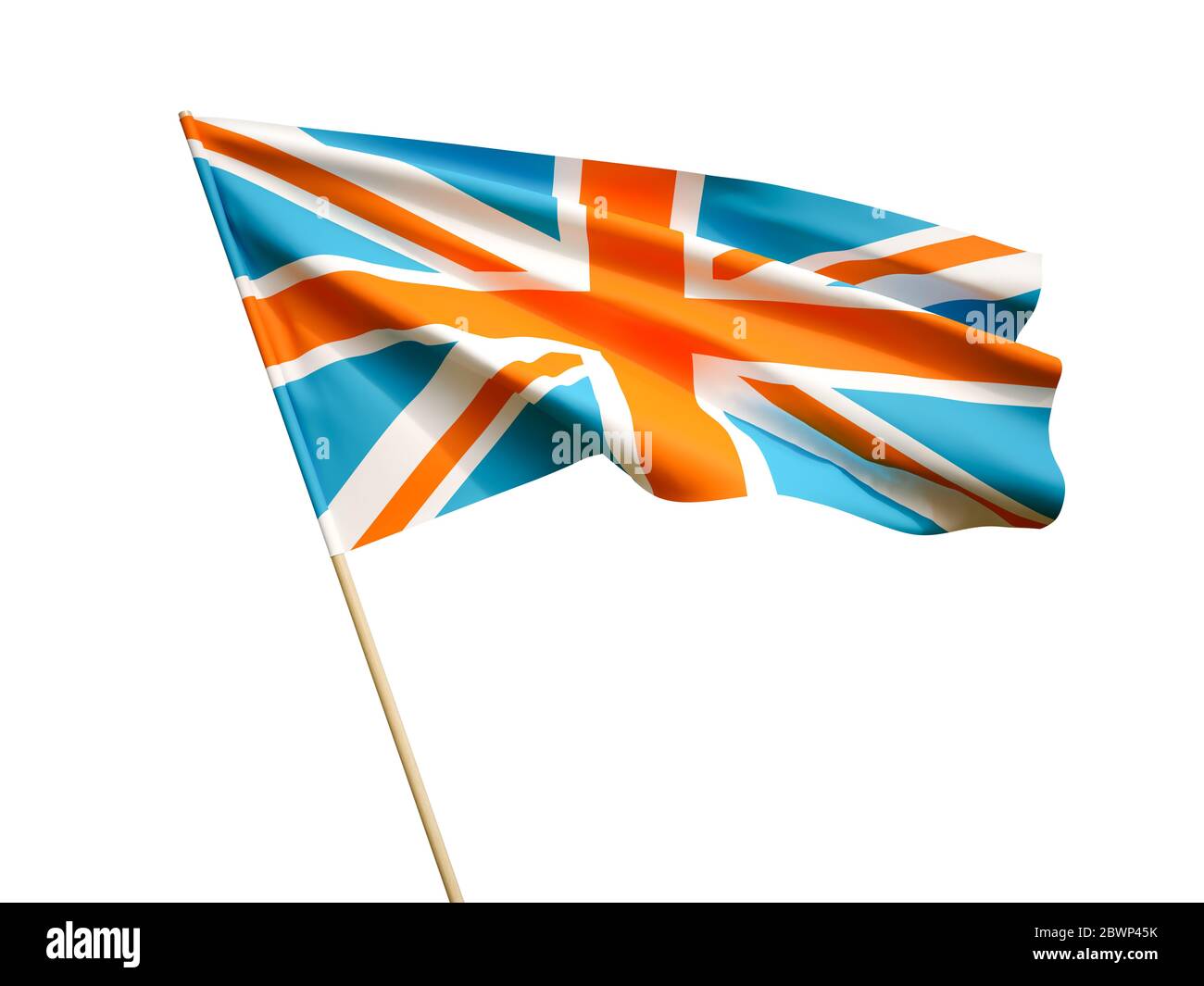 Drapeau britannique sur fond blanc illustration 3D Banque D'Images