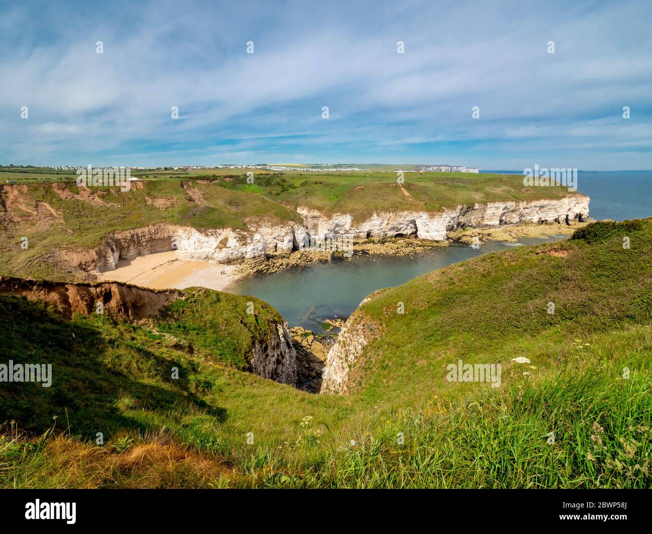 North Landing Bay, Yorkshire, Royaume-Uni. Banque D'Images