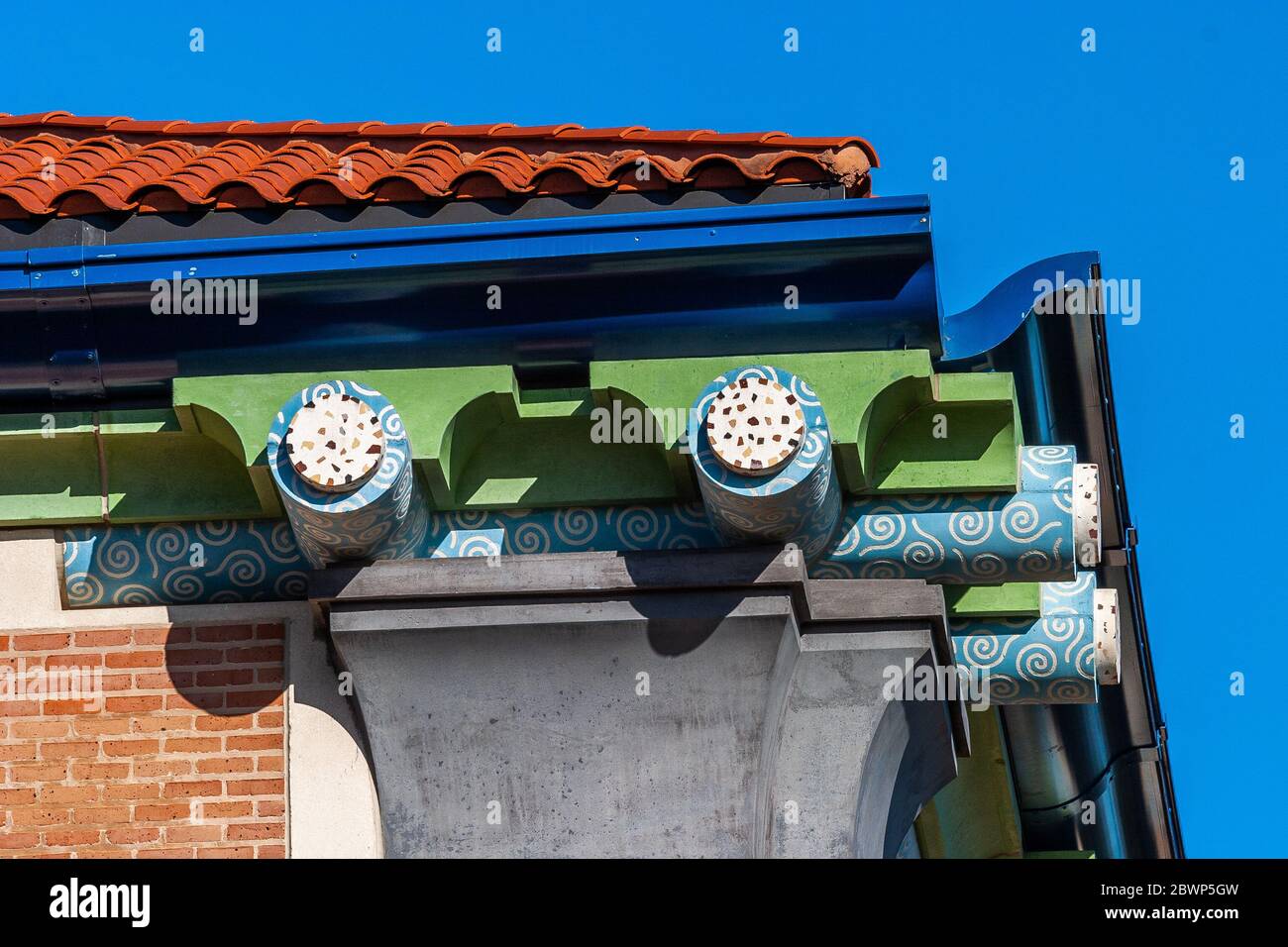 Anne et Charles Duncan Hall de l'Université Rice, conçu par John Outram Banque D'Images