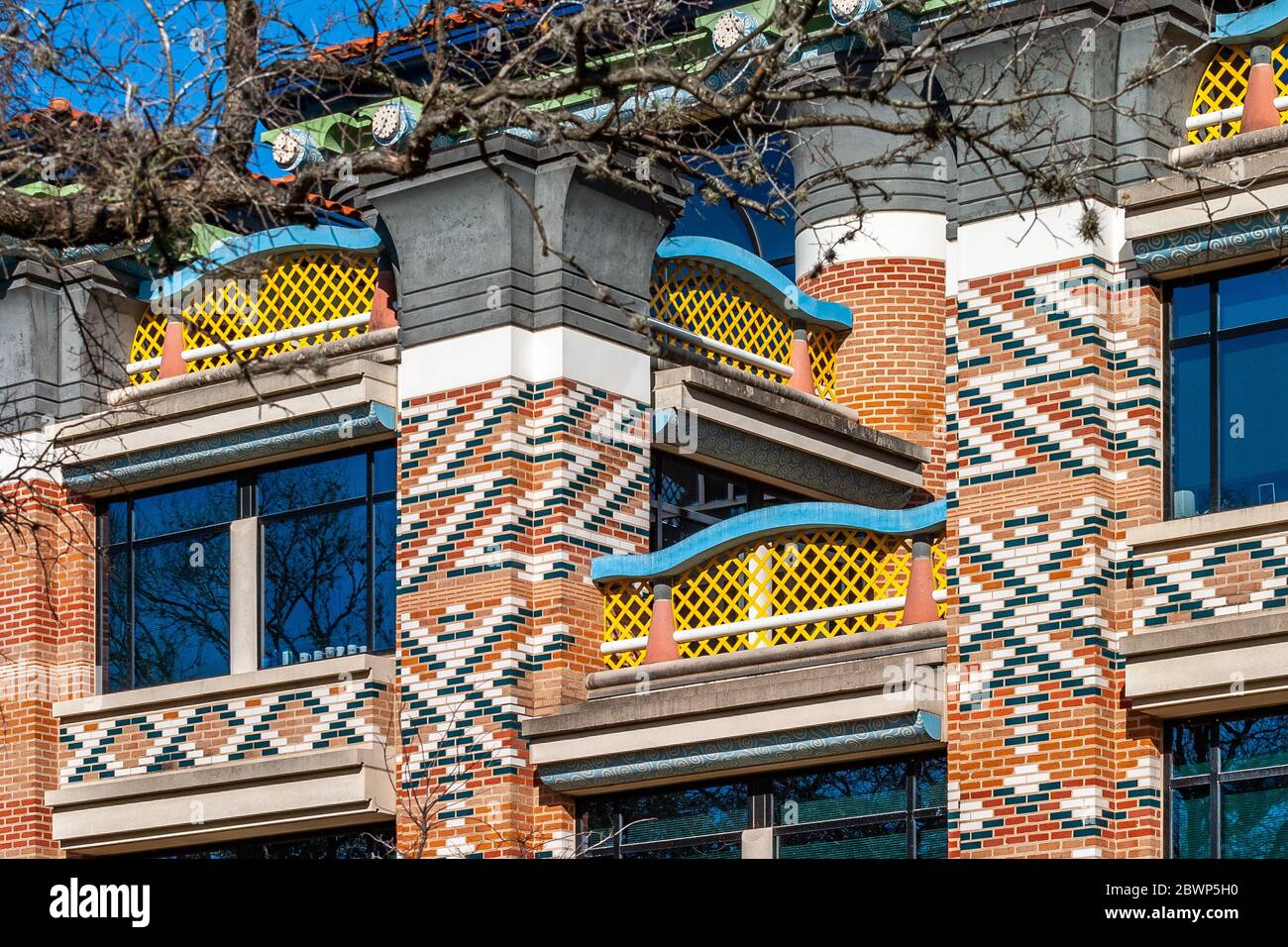 Anne et Charles Duncan Hall de l'Université Rice, conçu par John Outram Banque D'Images