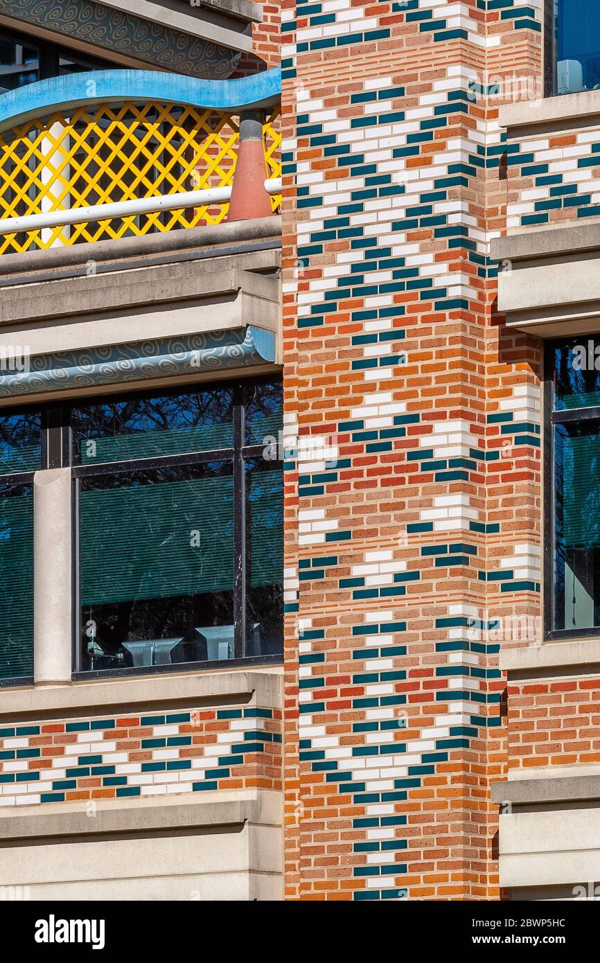 Anne et Charles Duncan Hall de l'Université Rice, conçu par John Outram Banque D'Images