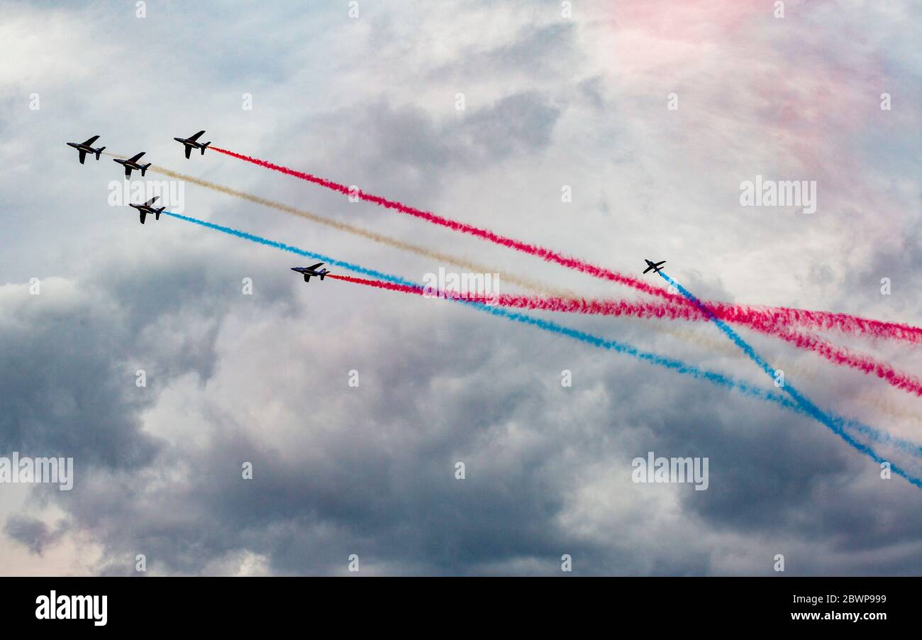 Affichage en Patrouille de France au meeting aérien de Biggin Hill Banque D'Images