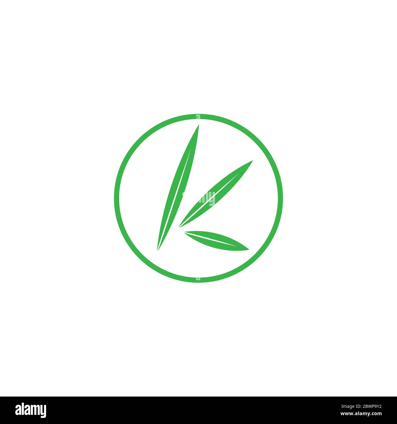 lettre k vert feuille cercle géométrique symbole logo vecteur Illustration de Vecteur