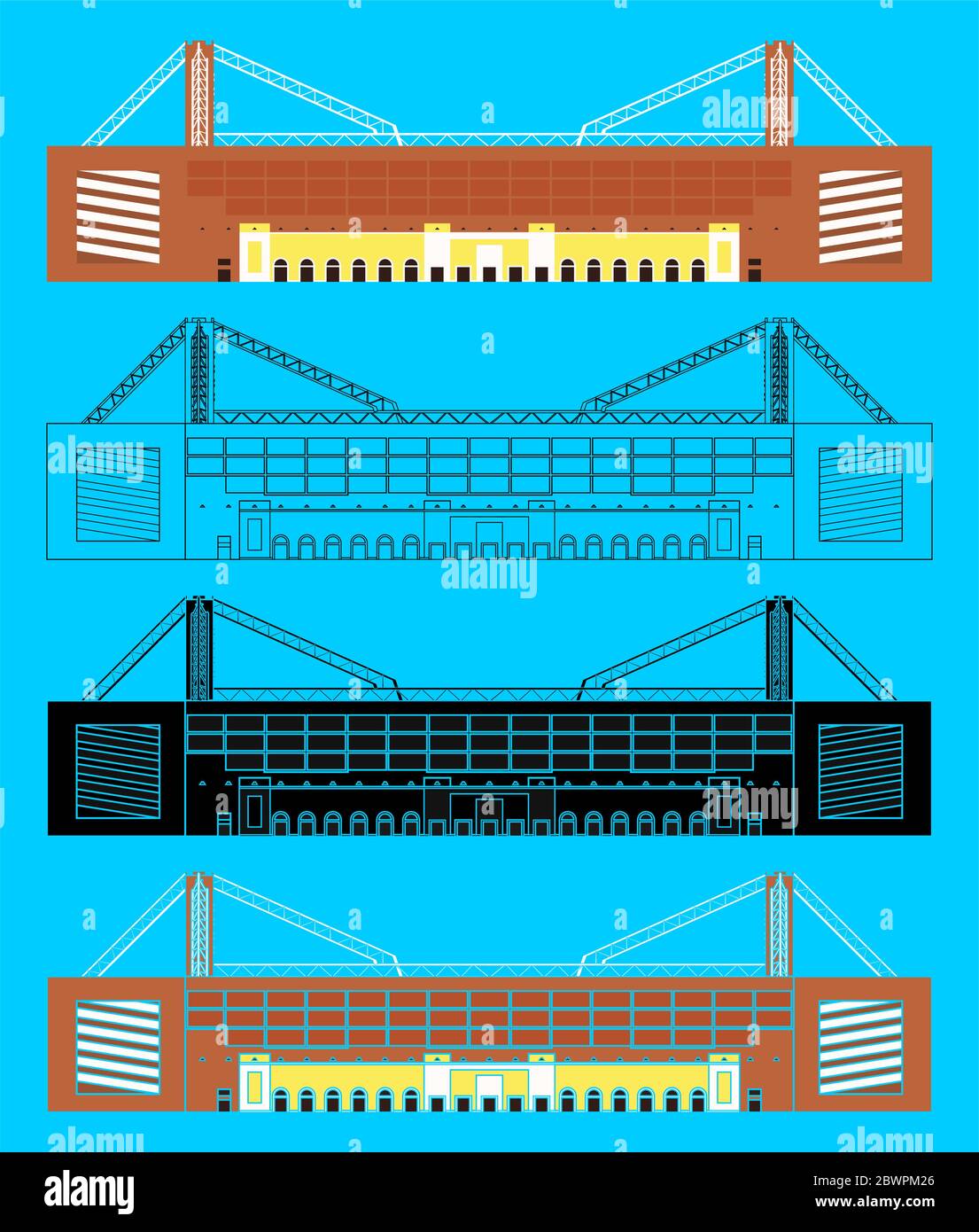 Stade Luigi Ferraris, vue de face Illustration de Vecteur