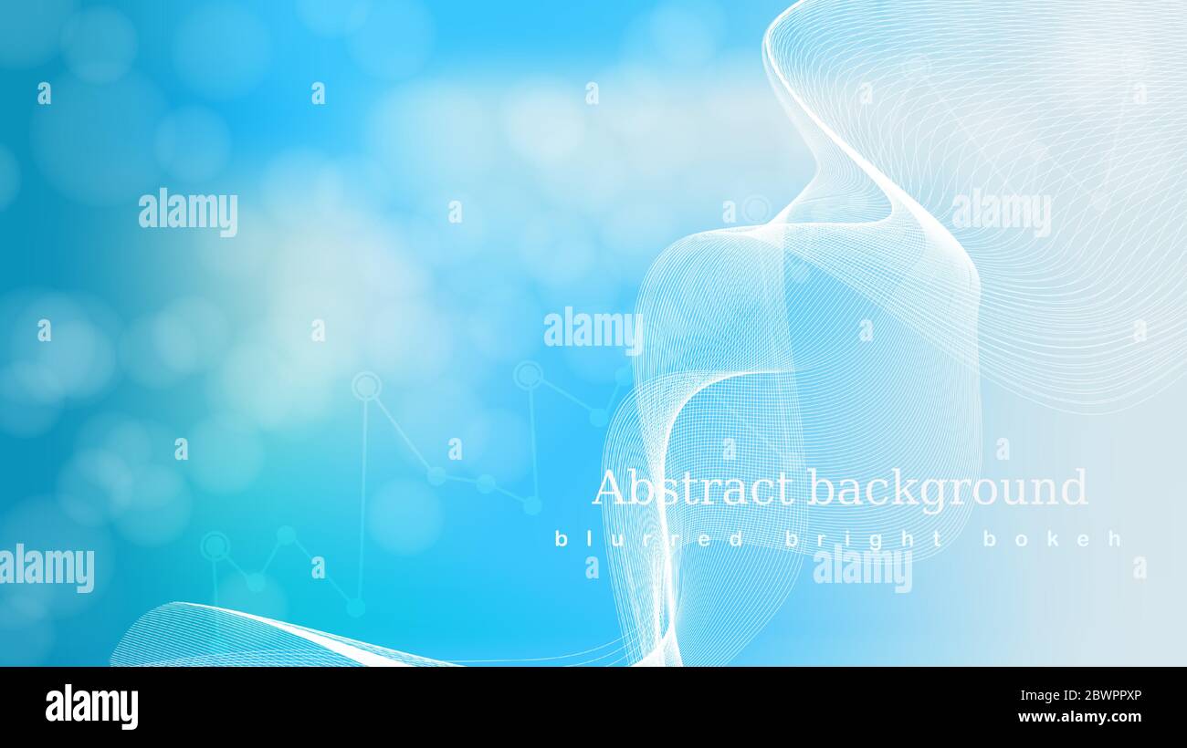 Résumé flou arrière-plan bokeh lumineux avec structure pour la science. Visualisation des Big Data. Innovation technologie concept réseau recherche scientifique Illustration de Vecteur