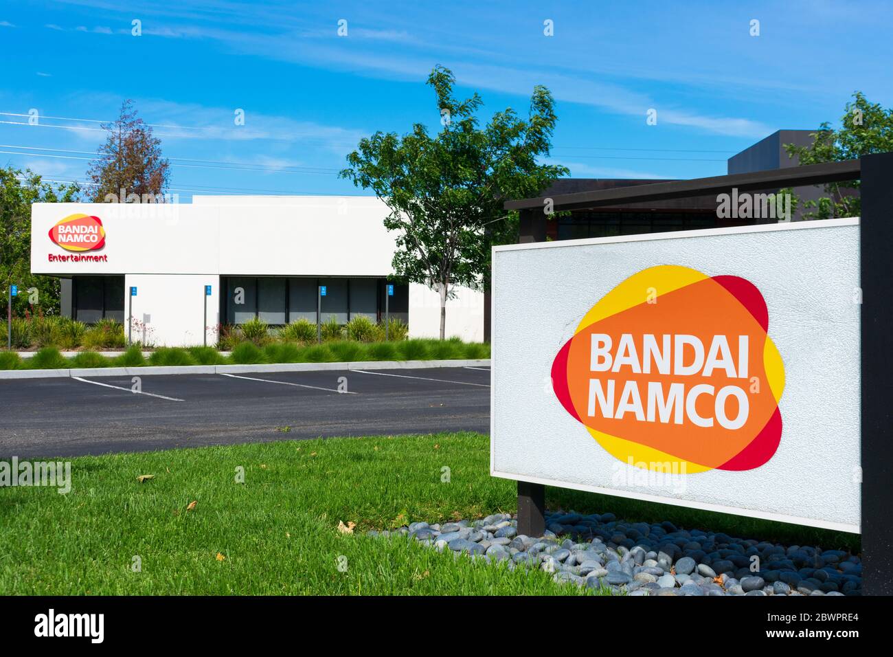 Bandai Namco signe au développeur et éditeur de jeux vidéo japonais Bandai Namco Entertainment America siège du campus - Santa Clara, Californie, Etats-Unis Banque D'Images