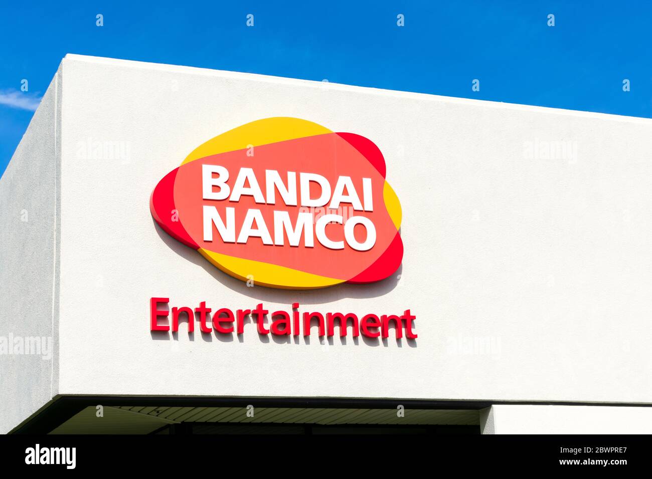 Logo Bandai Namco au développeur et éditeur de jeux vidéo japonais Bandai Namco Entertainment America, campus du siège social de Santa Clara, Californie, États-Unis Banque D'Images