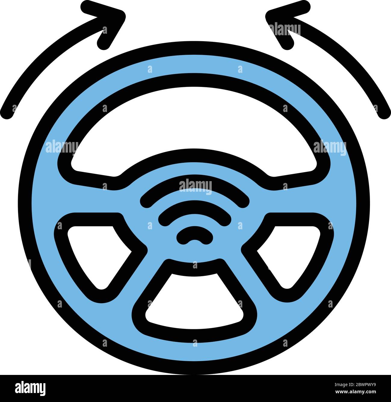 Icône de véhicule à conduite automatique. Décrivez l'icône de vecteur de véhicule auto-pilotant pour la conception de la bande isolée sur fond blanc Illustration de Vecteur