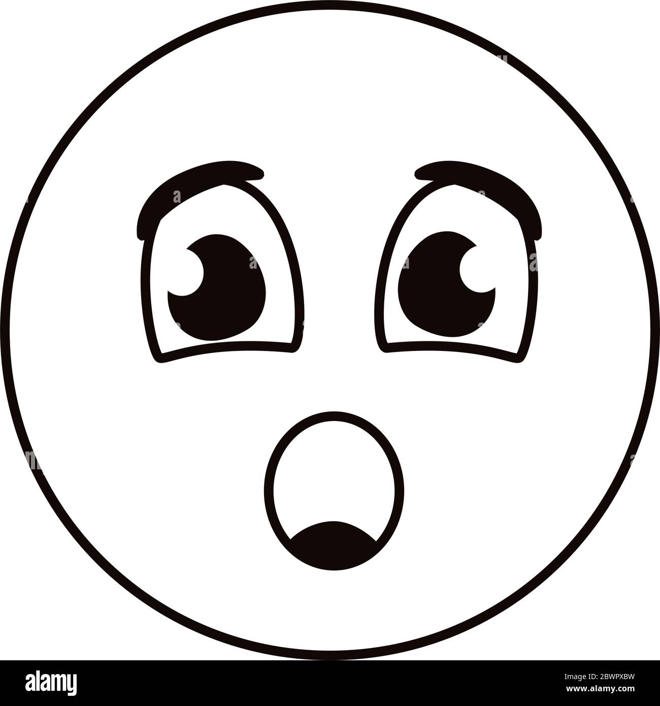style de visage emoji terrifié Illustration de Vecteur