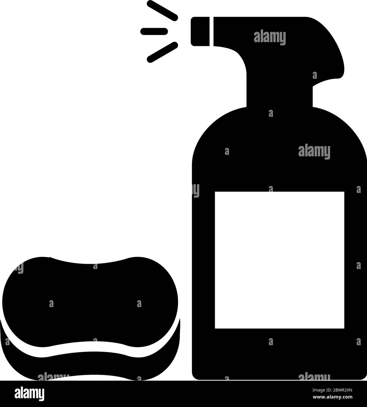 porte-savon avec flacon pulvérisateur pour produit médical de style silhouette Illustration de Vecteur