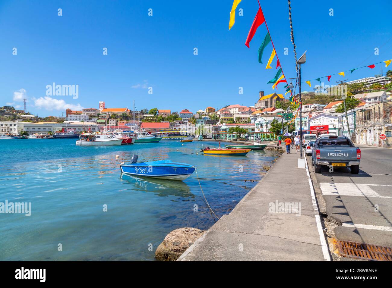 Vue sur la Carnarge de St George, Grenade, les îles du vent, les Antilles, les Caraïbes, l'Amérique centrale Banque D'Images