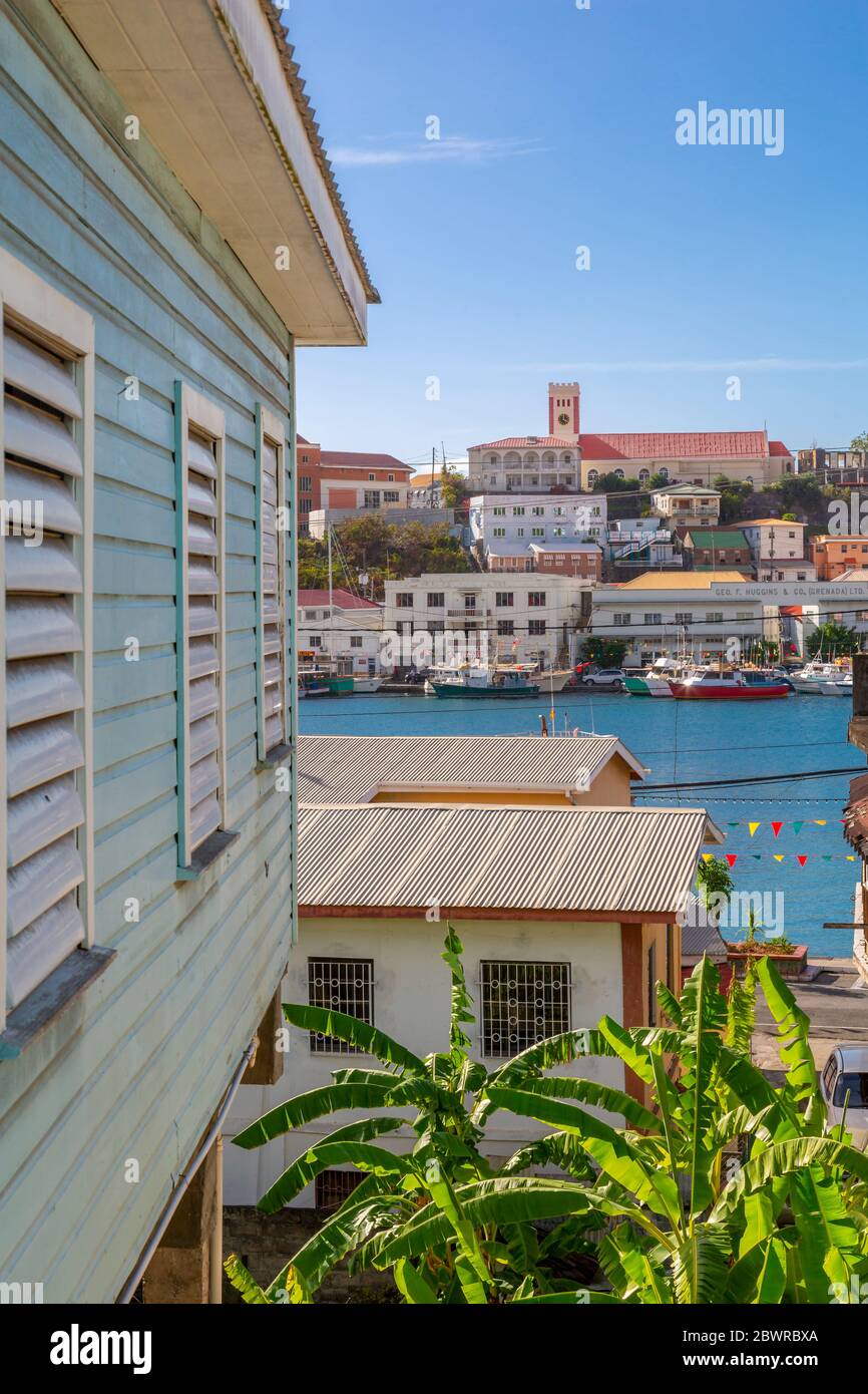 Vue en hauteur de la Carnarge de St George, Grenade, les îles du vent, les Antilles, les Caraïbes, l'Amérique centrale Banque D'Images