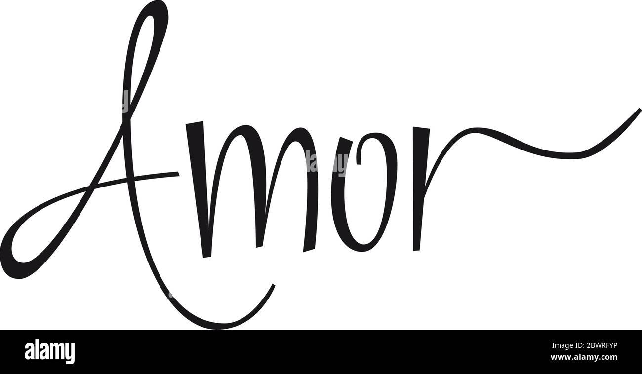 Mot D Amour En Lettrage Espagnol Image Vectorielle Stock Alamy