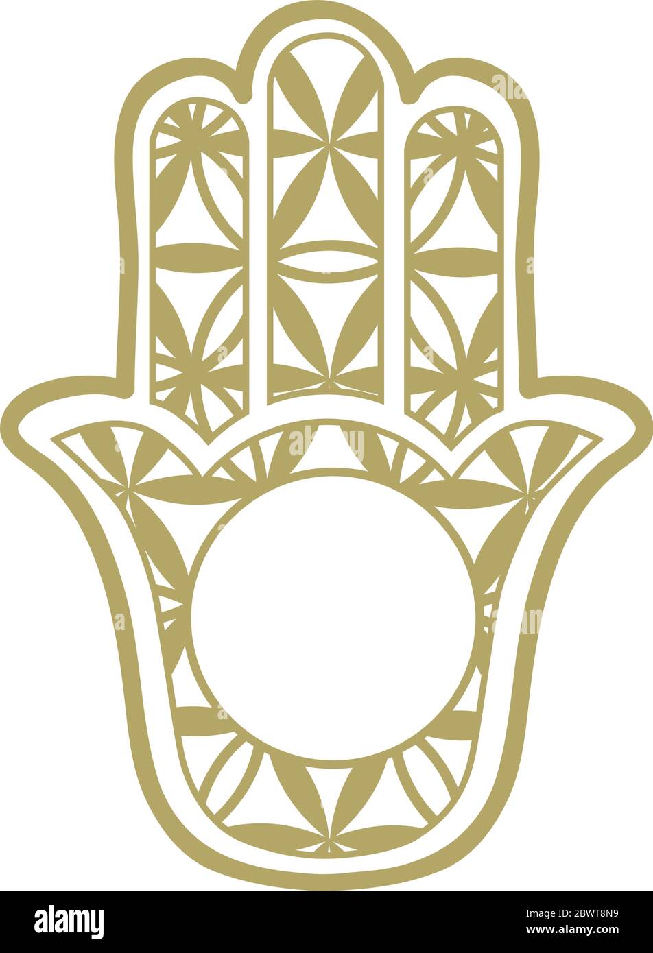 Main de Dieu, amulette du Moyen-Orient antique Illustration de Vecteur