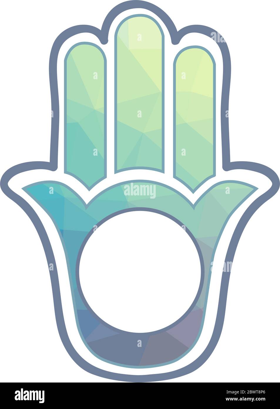 Motif géométrique à l'intérieur de la main de Dieu Illustration de Vecteur