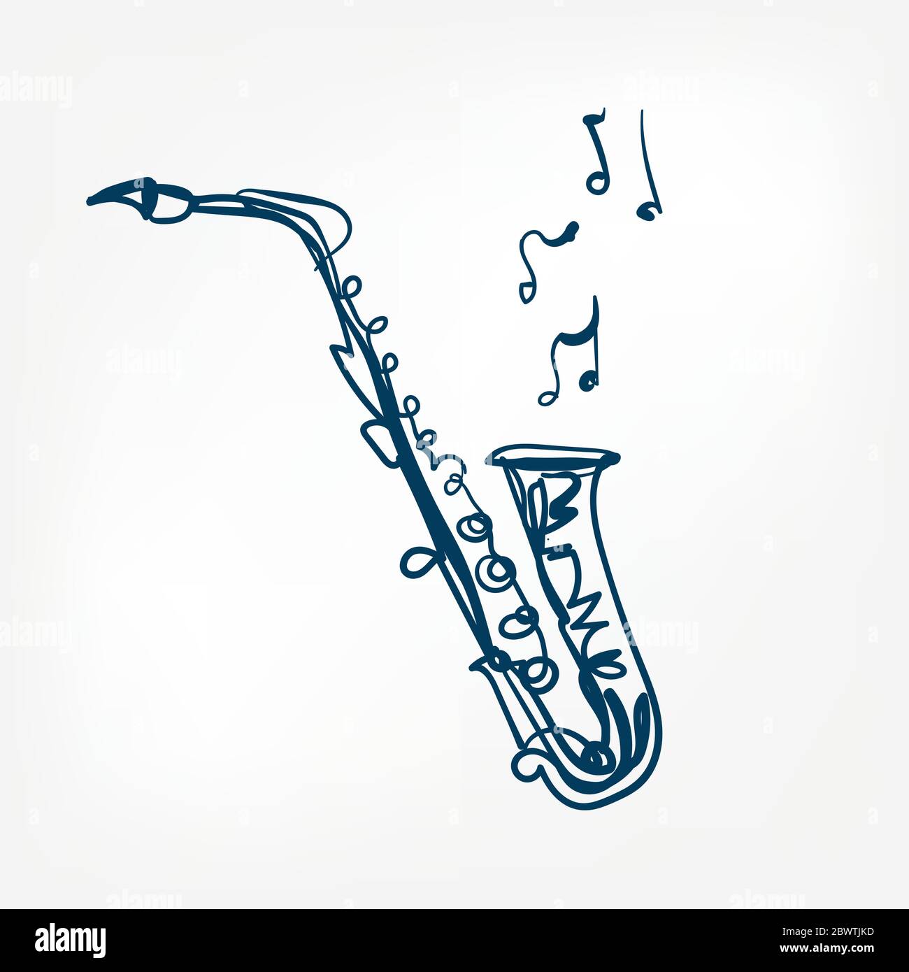 saxophone esquisse vecteur illustration élément de conception isolé isolé Illustration de Vecteur
